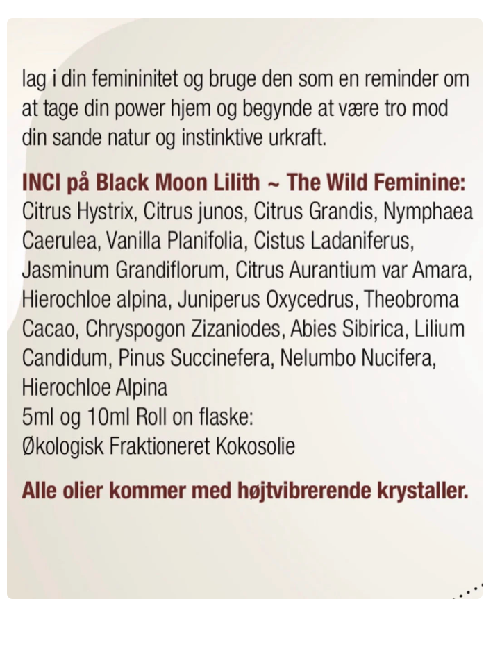 Black Moon Lillith - The Wild Feminine - duftolie